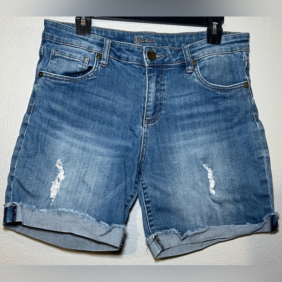 Kut from the Kloth Pants - Kut Kloth Women Catherine Boyfriend Mid Rise Stretch Denim Bermuda Short Size 10